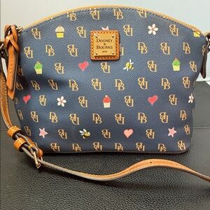 Dooney & Bourke Navy Signature Cupcake & Hearts Crossbody
